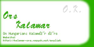 ors kalamar business card